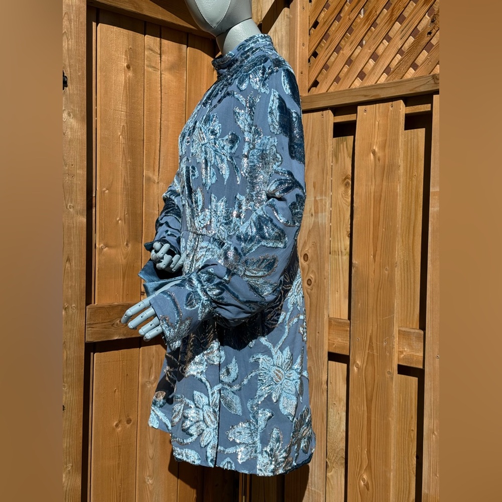 🆕 SIMKHAI 🧿 NWOT Halen Draped Velvet Mini Dress, Celestial Blue - Sz US 14 - Picture 4 of 16
